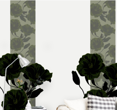 Bloemen foto behang elegante zwarte bloemen - TenStickers