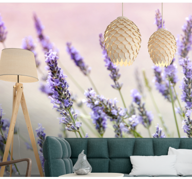 Bloemen foto behang lavendel bloemige elegantie - TenStickers