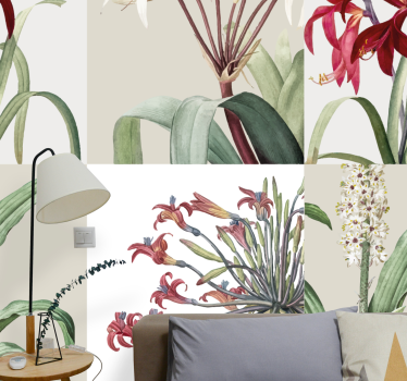 Bloemen foto behang ornamentale bloemarrangementen - TenStickers
