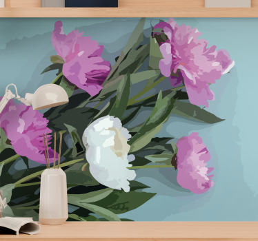 Bloemen foto behang pioenrozen arrangement - TenStickers