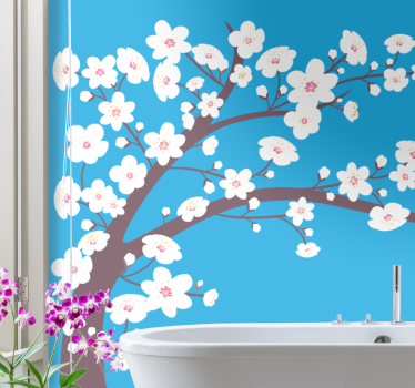 Bloemen foto behang sakura bloesem tak - TenStickers