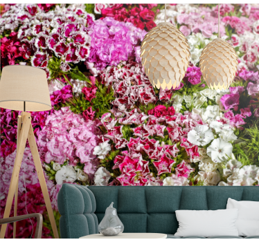 Bloemen foto behang vrolijke bloementuin - TenStickers
