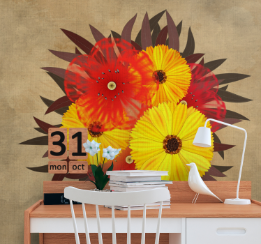 Bloemen foto behang vrolijke bloesem arrangement - TenStickers
