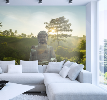 Boeddha mediteren in de natuur fotobehang - TenStickers