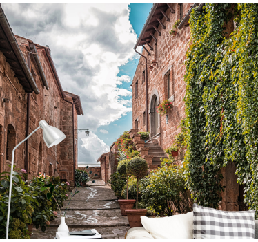 Charmante italiaanse straat fotobehang stad - TenStickers