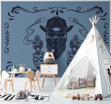 Vintage fotobehang cowboy bandit duel - TenStickers