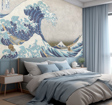 De Grote golf van Kanagawa oude stijl Fotobehang  - TenStickers