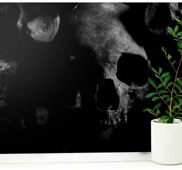 Donker schedelpatroon modern fotobehang - TenStickers