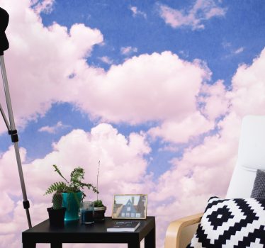 Donzige roze wolken fotobehang lucht - TenStickers