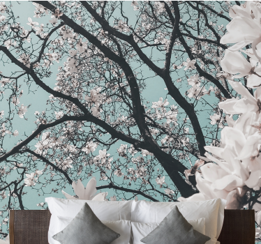 Elegante kersenbloesems bloemen foto behang - TenStickers
