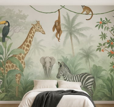 Elegante safaridieren fotobehang tienerkamer - TenStickers