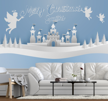Engelachtig wintertafereel fotobehang kerst - TenStickers