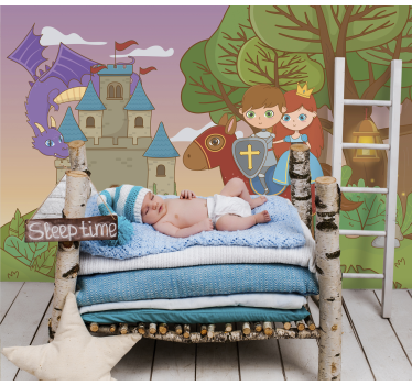 Het verhaal van sint-joris foto behang kinderkamer - TenStickers