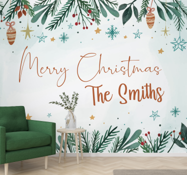 Feestelijke vakantievreugde fotobehang kerst - TenStickers