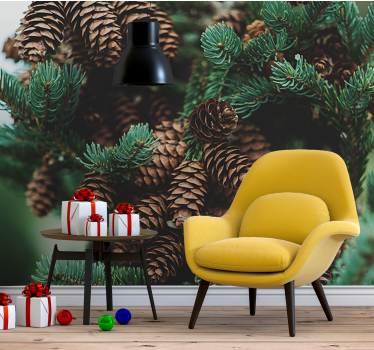 Foto behang bomen dennenappelcluster - TenStickers