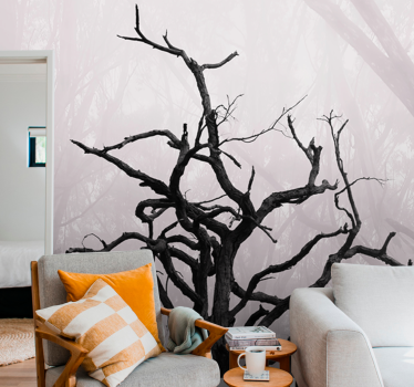 Foto behang bomen intricate takken silhouet - TenStickers