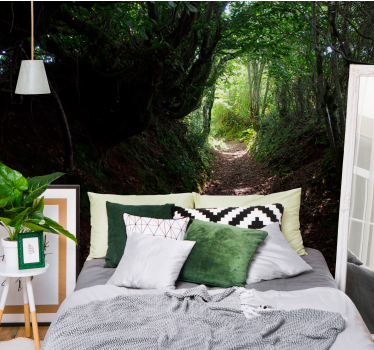 Foto behang bos boswandeling pad - TenStickers