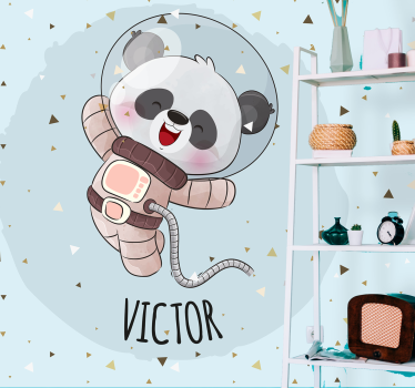 Foto behang dieren gelukkige astronaut panda - TenStickers