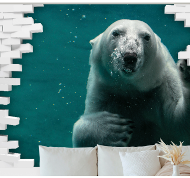 Foto behang dieren ijsbeer onderwater - TenStickers