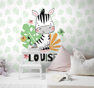 Foto behang dieren schattig zebra karakter - TenStickers