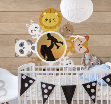 Foto behang dieren speelse dierenvrienden - TenStickers