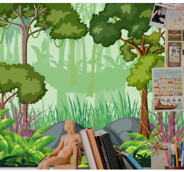 Foto behang jungle levendig looflandschap - TenStickers