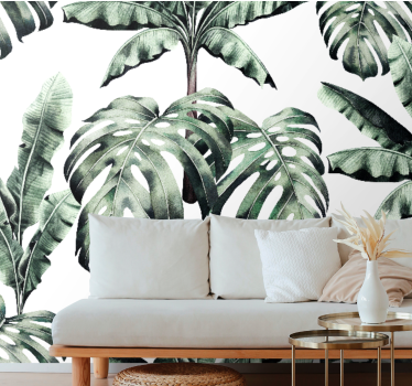 Foto behang jungle weelderige tropische bladeren - TenStickers