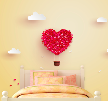 Foto behang liefde ballonavontuur - TenStickers