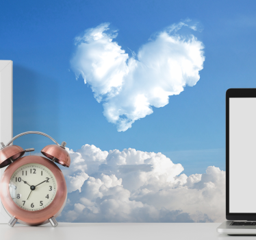 Foto behang liefde hartvormige wolken - TenStickers