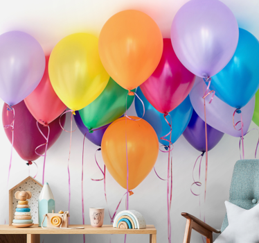 Foto behang liefde kleurrijke feestballonnen - TenStickers