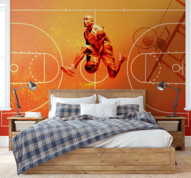 Basketbal collage fotobehang - TenStickers