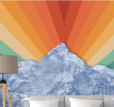 Fotobehang bergen zonsopgang op bergtoppen - TenStickers