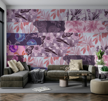 Lavendel bloemen collage fotobehang - TenStickers