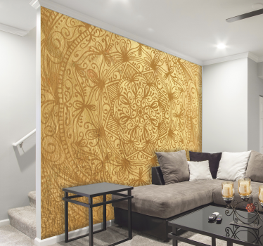 Fotobehang ruimte mandala goud - TenStickers