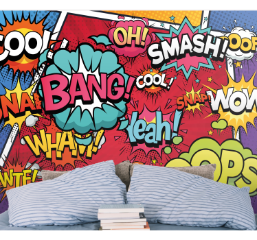 Fotobehang graffiti comic geluidseffecten - TenStickers