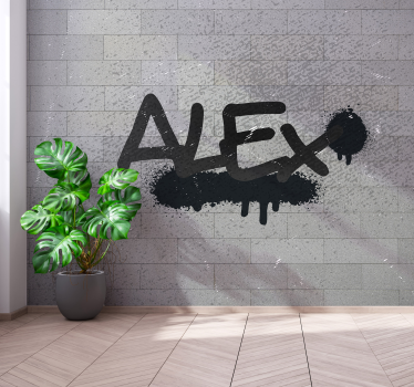 Fotobehang graffiti gepersonaliseerd script - TenStickers