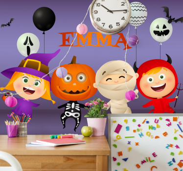 Fotobehang halloween halloween vrienden plezier - TenStickers