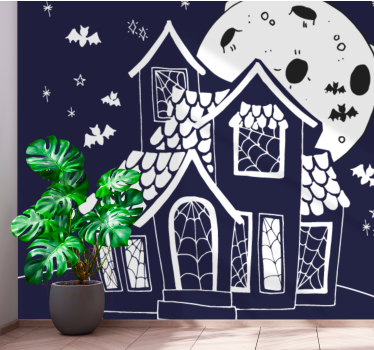 Fotobehang halloween spookachtig spookhuis - TenStickers