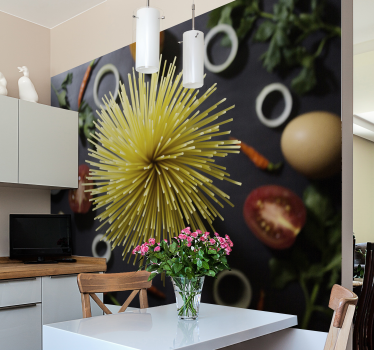 Keuken fotobehang koken spaghetti - TenStickers