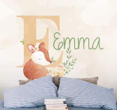 Fotobehang kinderkamer gepersonaliseerd vos ontwerp - TenStickers