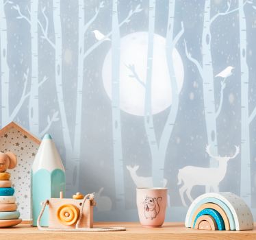 Fotobehang kinderkamer hert en maan - TenStickers