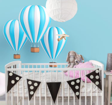 Fotobehang kinderkamer luchtballonnen in de lucht - TenStickers