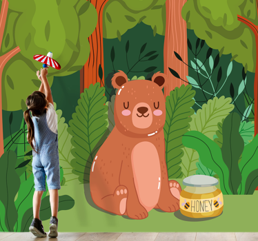 Fotobehang kinderkamer schattige berenkunst - TenStickers