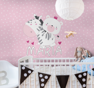 Fotobehang kinderkamer schattige dierenvrienden - TenStickers