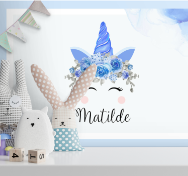 Fotobehang kinderkamer schattige eenhoorn illustratie - TenStickers