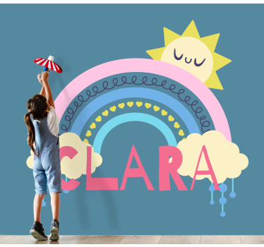 Fotobehang kinderkamer vrolijk regenboog thema - TenStickers