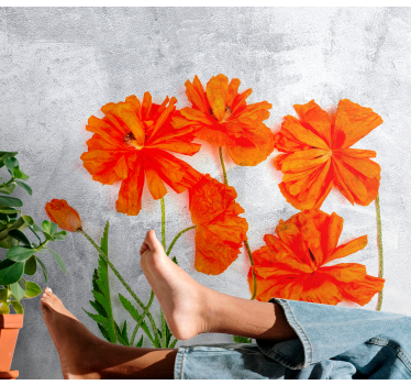 Fotobehang klaprozen oranje klaprozenbloesems - TenStickers