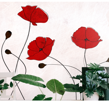 Fotobehang klaprozen rode bloem elegantie - TenStickers