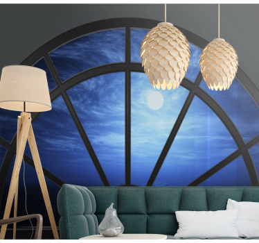 Fotobehang lucht maanverlichte oceaanzicht - TenStickers