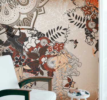 Fotobehang mandala bloemige patronen - TenStickers